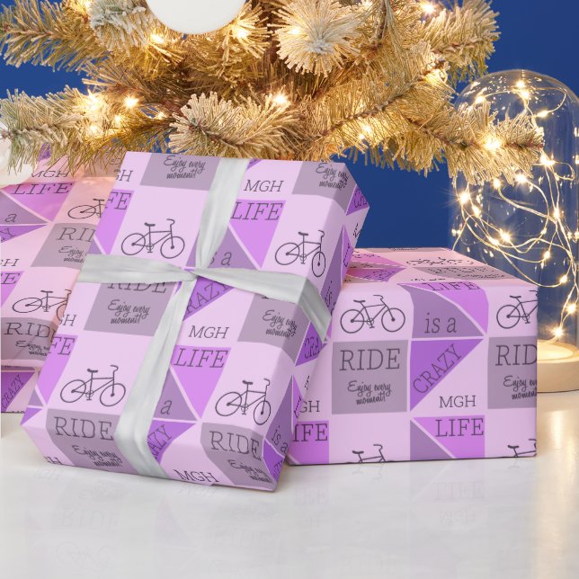 Custom Monogram Life is a Crazy Ride Wrapping Paper (Holidays)