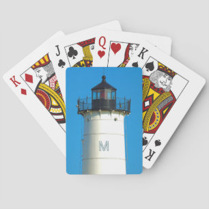 Custom Monogram Lighthouse Playing Cards