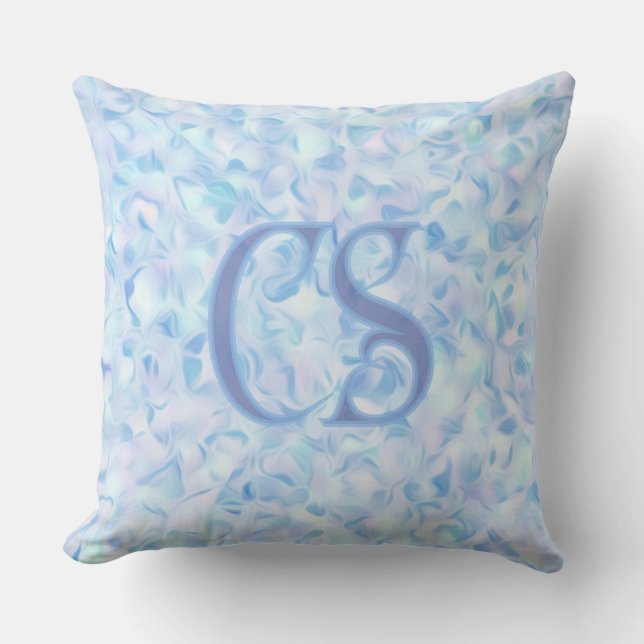 Custom Monogram Lilac Flower Petal Organic Shape  Cushion (Front)