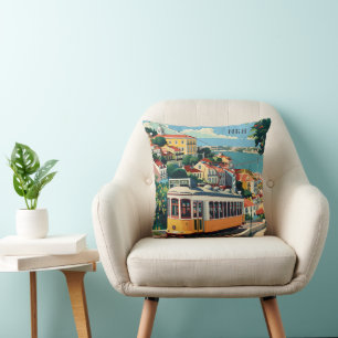 Custom Monogram Lisbon Portugal Cushion
