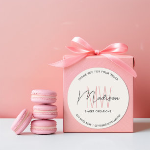 Custom Monogram Logo Bakery Sticker