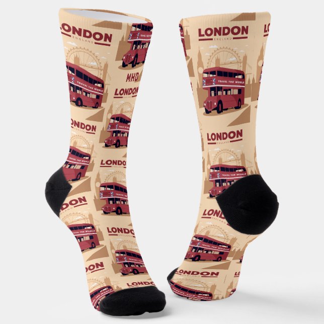 Custom Monogram LONDON Socks (Angled)