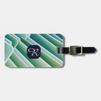 Custom Monogram  Luggage Tag – Blue Green Abstract