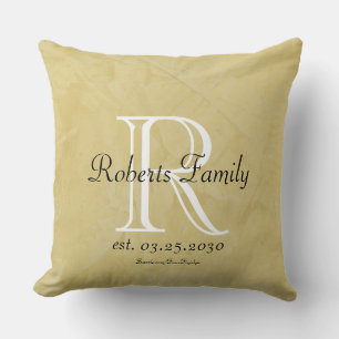 Custom Monogram Luxury Throw Pillow