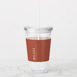Custom monogram, mauve lavender colour acrylic tumbler