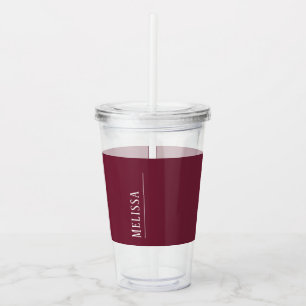 Custom monogram, mauve lavender colour  acrylic tumbler