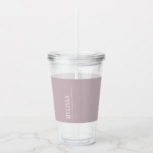Custom monogram, mauve lavender colour  acrylic tumbler