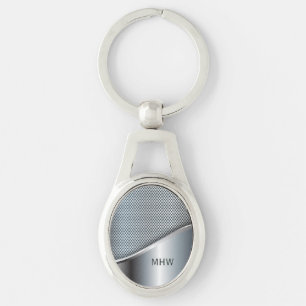 Custom monogram Metal Look key chain