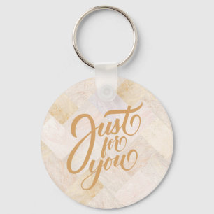 Custom Monogram Modern Abstract Elegant Sand Key Ring