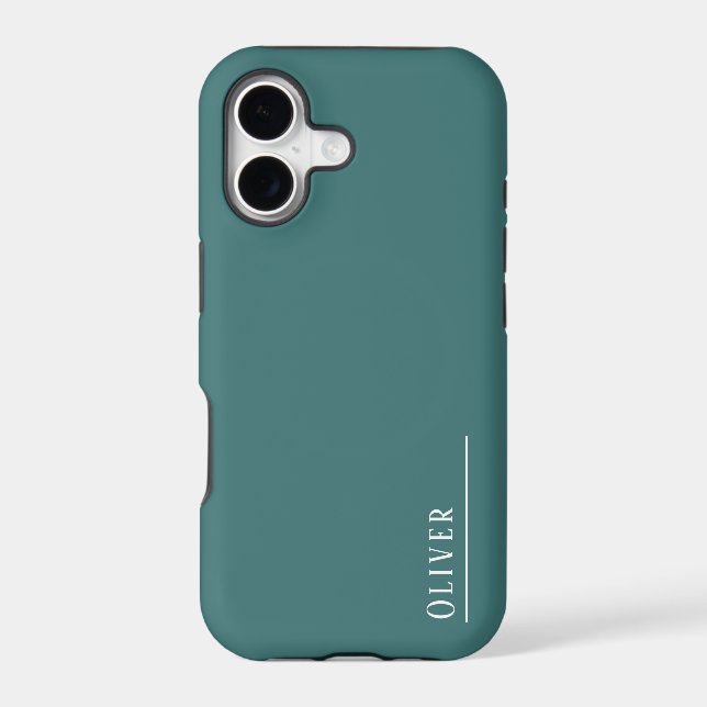 Custom monogram, modern aqua green  (Back)