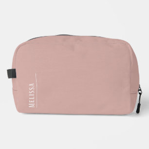 Custom monogram, modern blush pink dopp kit