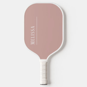Custom monogram, modern blush pink pickleball paddle