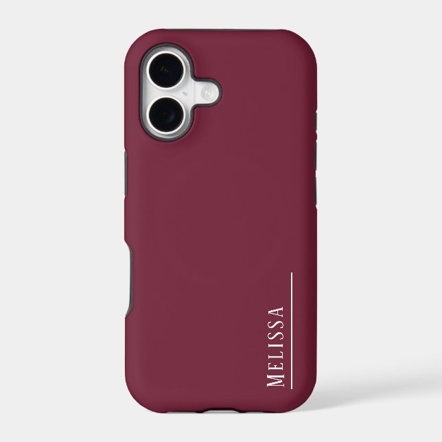 Custom monogram, modern burgundy (Back)