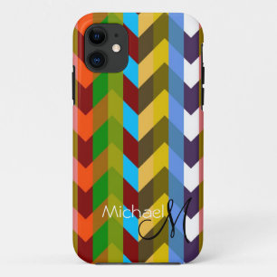 Custom Monogram Modern Chevron Zigzag 10 Case-Mate iPhone Case