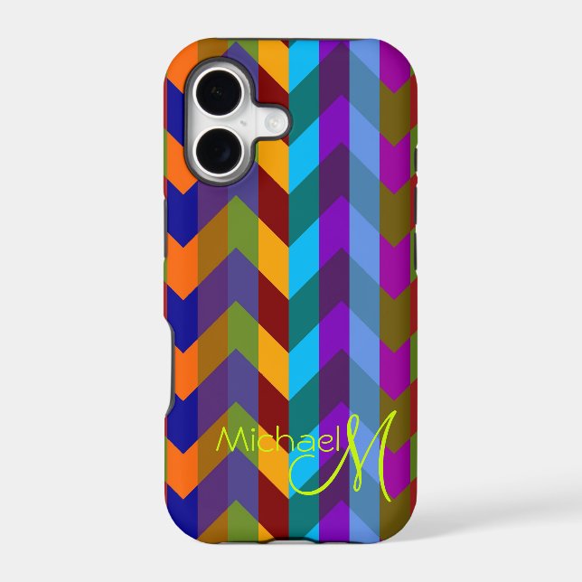 Custom Monogram Modern Chevron Zigzag 3 (Back)