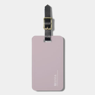 Custom monogram, modern lavender colour luggage tag