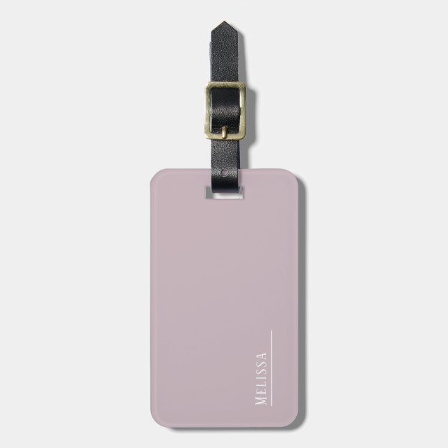 Custom monogram, modern lavender colour  luggage tag (Front Vertical)