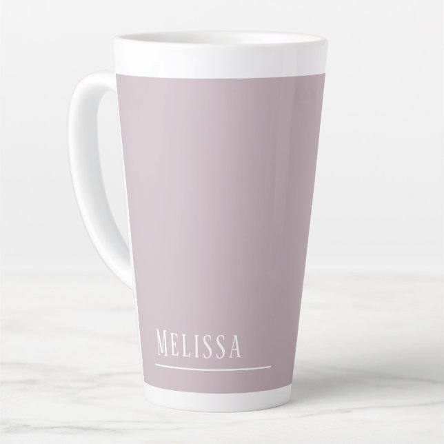 Custom monogram, modern lavender latte mug (Left Angle)