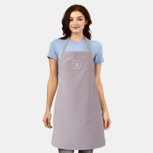 Custom monogram, modern mauve apron
