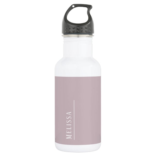 Custom monogram, modern mauve lavender 532 ml water bottle (Front)