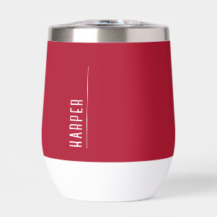Custom monogram, modern red