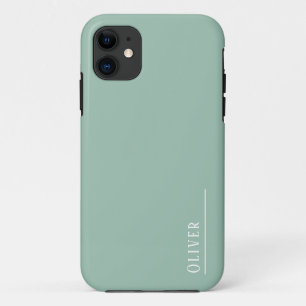Custom monogram, modern sage green  Case-Mate iPhone case