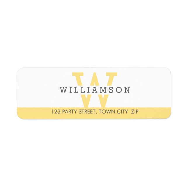CUSTOM MONOGRAM modern simple initial yellow grey (Front)