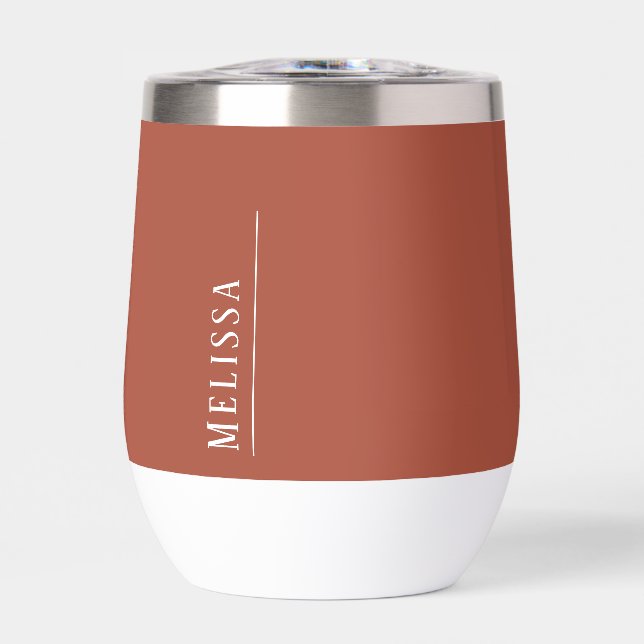 Custom monogram, modern terracotta colour  (Front)