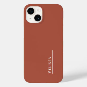 Custom monogram, modern terracotta colour  Case-Mate iPhone 14 case