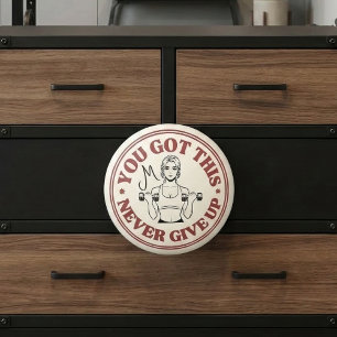 Custom Monogram Motivational Retro Ceramic Knob