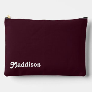 Custom monogram, mulberry retro typography  accessory pouch