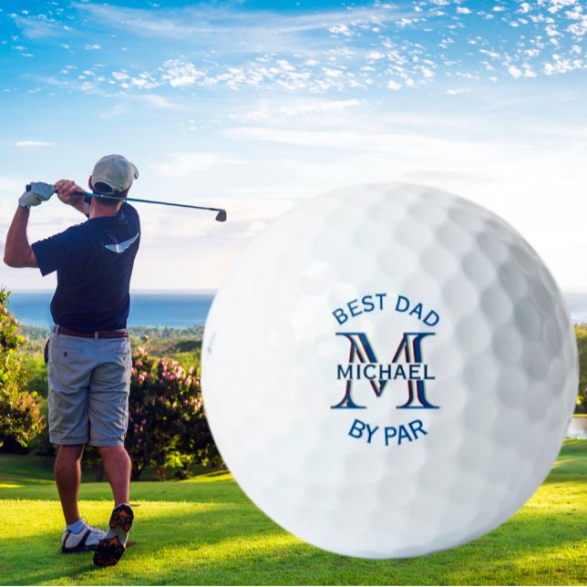Custom Monogram Name Best Dad by Par Golf Balls (Creator Uploaded)