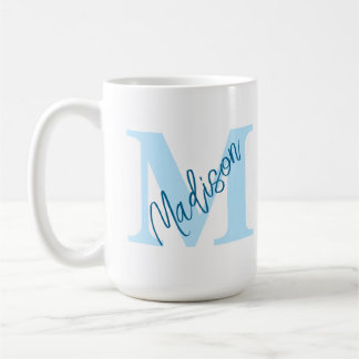 Custom Monogram Name Blue Mug