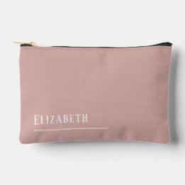 Custom monogram name, blush pink accessory pouch