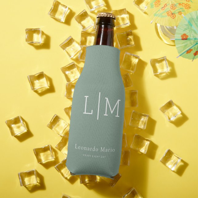 Custom Monogram Name  Bottle Cooler (In Situ Summer)