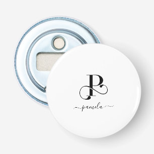 Custom Monogram Name Button Bottle Opener