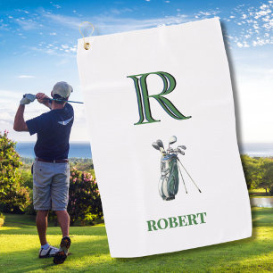 Custom Monogram Name Clubs Golf Towel