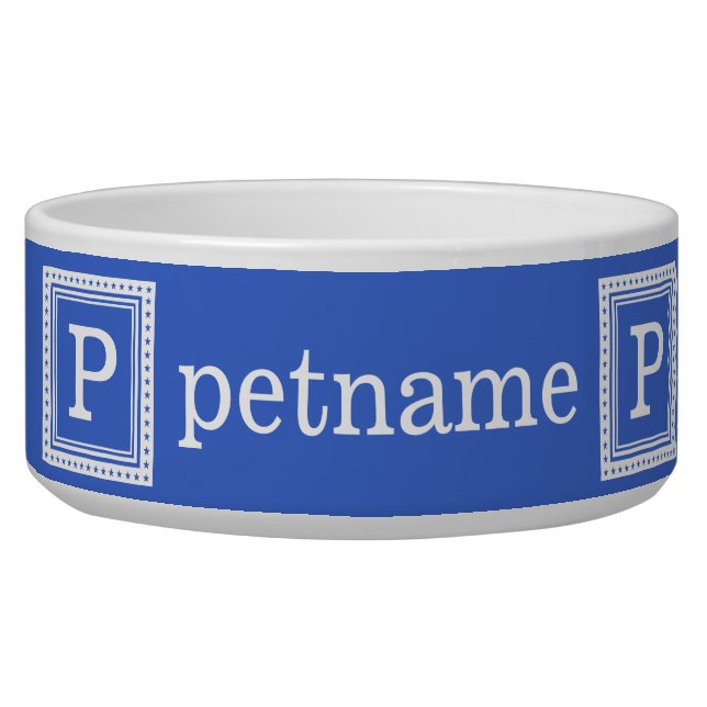 Custom monogram, name & colour pet bowls (Front)