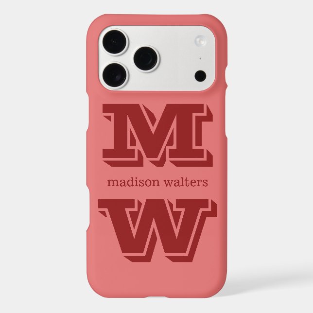 Custom monogram, name & colour phone cases (Back)