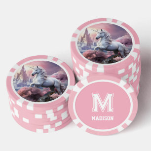 Custom Monogram, Name & Colour Unicorn Poker Chips