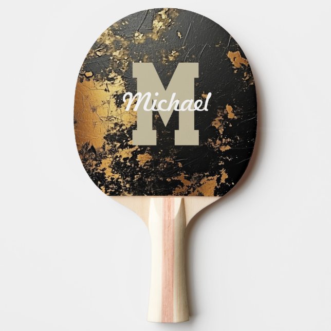 Custom Monogram Name Cool Sports Men's Ping Pong Paddle (Front)
