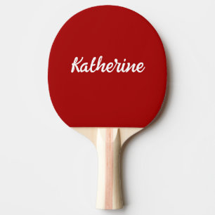 Custom Monogram Name Dark Candy Apple Red Ping Pong Paddle