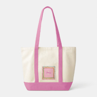Custom Monogram Name Feminine Trendy Modern Tote Bag