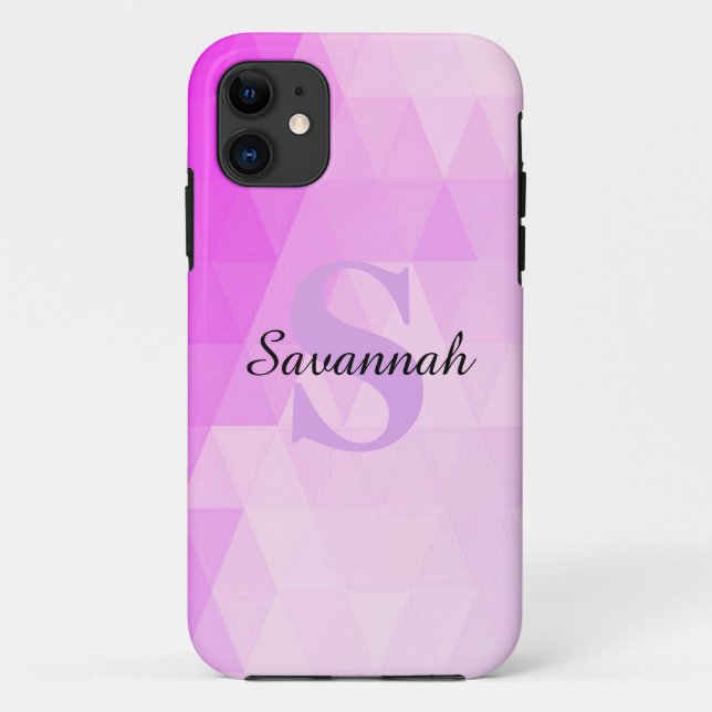 Custom Monogram Name Geometrical iPhone 11 Cases (Back)