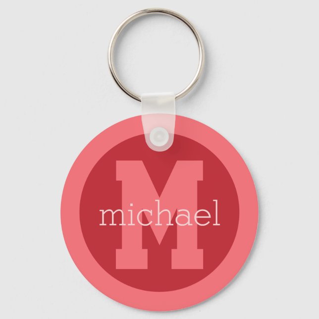 Custom monogram & name key ring (Front)