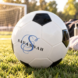 Custom Monogram Name Modern Fun Sports Cool Soccer Ball