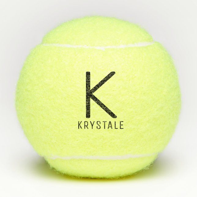 Custom Monogram Name Modern Personalised Tennis Balls (Front)