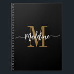 Custom Monogram Name Modern Script Swirls Gift Notebook<br><div class="desc">Elegant, modern gift notebook with your custom name and monogram in a trendy hand lettered script calligraphy design in minimalist dusty earth tone and black, this typography driven design makes a great gift for coworkers, teachers, coaches, girlfriends, boyfriends, wives, daughters, or any other work or family member! Great for the...</div>
