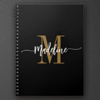 Custom Monogram Name Modern Script Swirls Gift