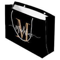Custom Monogram Name Modern Script Swirls